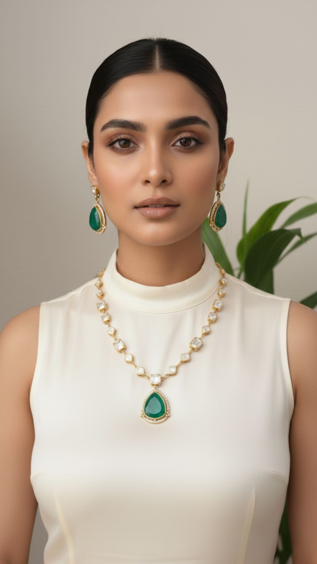 diya moissanite polki necklace diya moissanite polki necklace