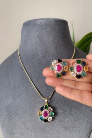 Tajara Multicolour Pendant Set