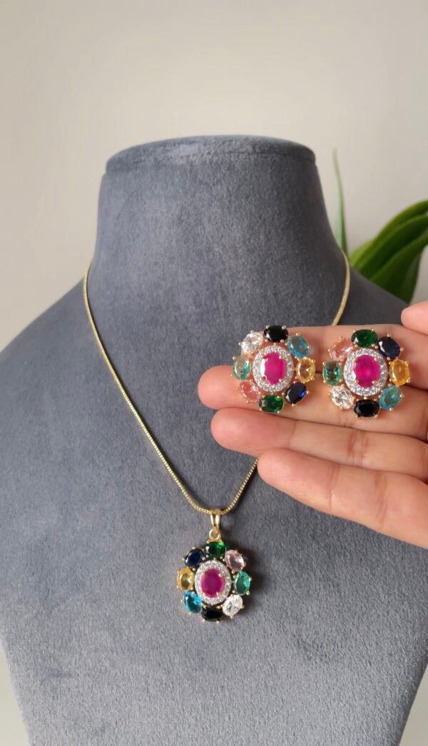 Tajara Multicolour Pendant Set