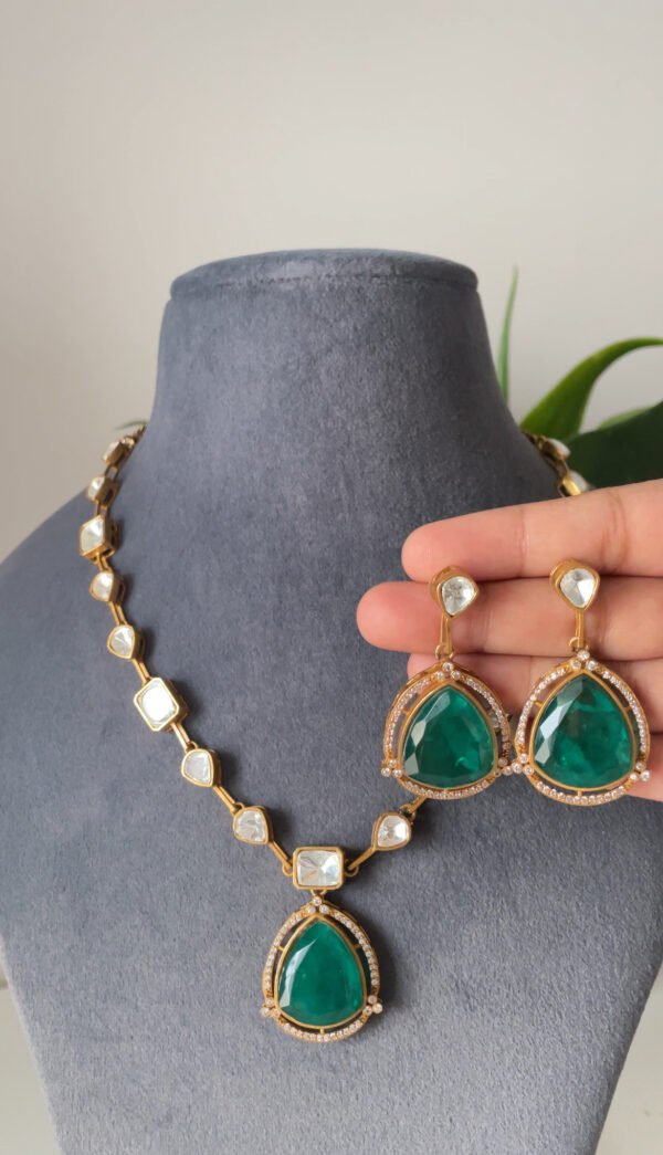 Diya Moissanite Polki Necklace