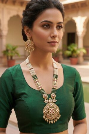 avika heritage royal long necklace set