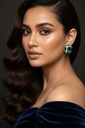 verde emerald doublet studs